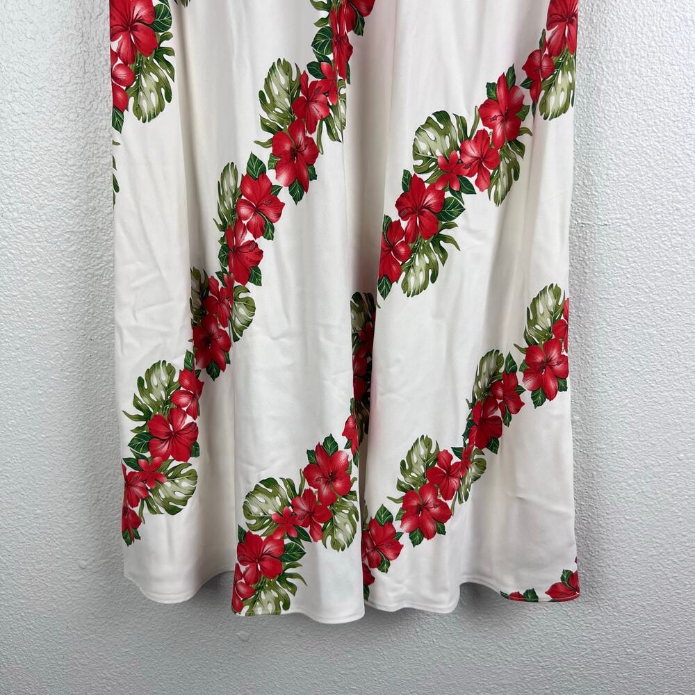 Hilo Hattie Cream Hawaiian Floral Silk Midi Dress Size L NWT - Picture 4 of 7